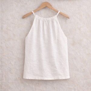 NWT 1 STATE White Halter Tie Neck Flowy Summer Top | Coastal Resort Style